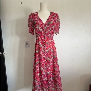 Floral Pink Maxi Dress